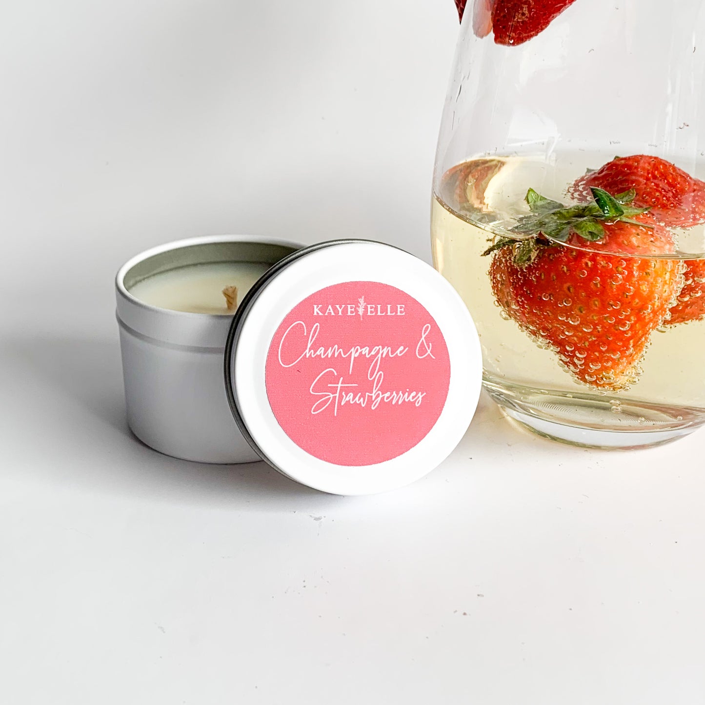 Champagne and Strawberries Travel Candle